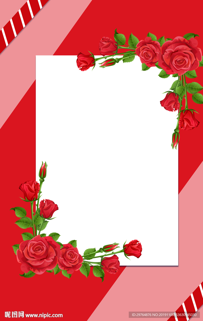 新颖时尚红色花朵海报背景