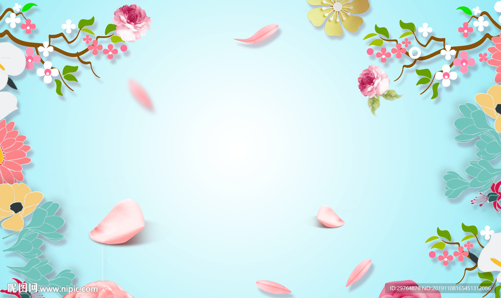 美丽花朵展板背景