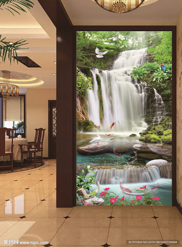 迎客松鹤 山水画