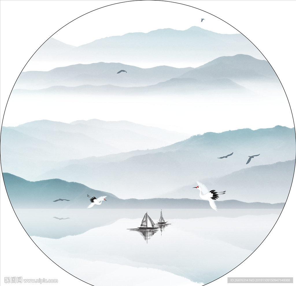 极简新中式意境山水境界装饰画