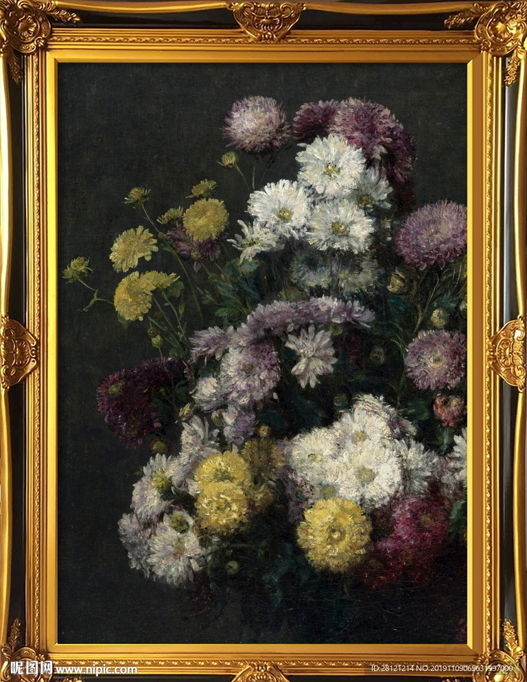 高清油画花卉装饰画