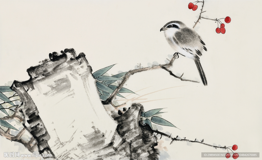 装饰画古典鸟水墨画