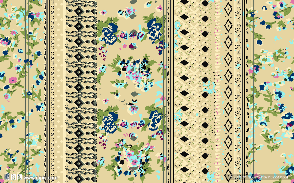 数码 印花 大牌花 高清 定位