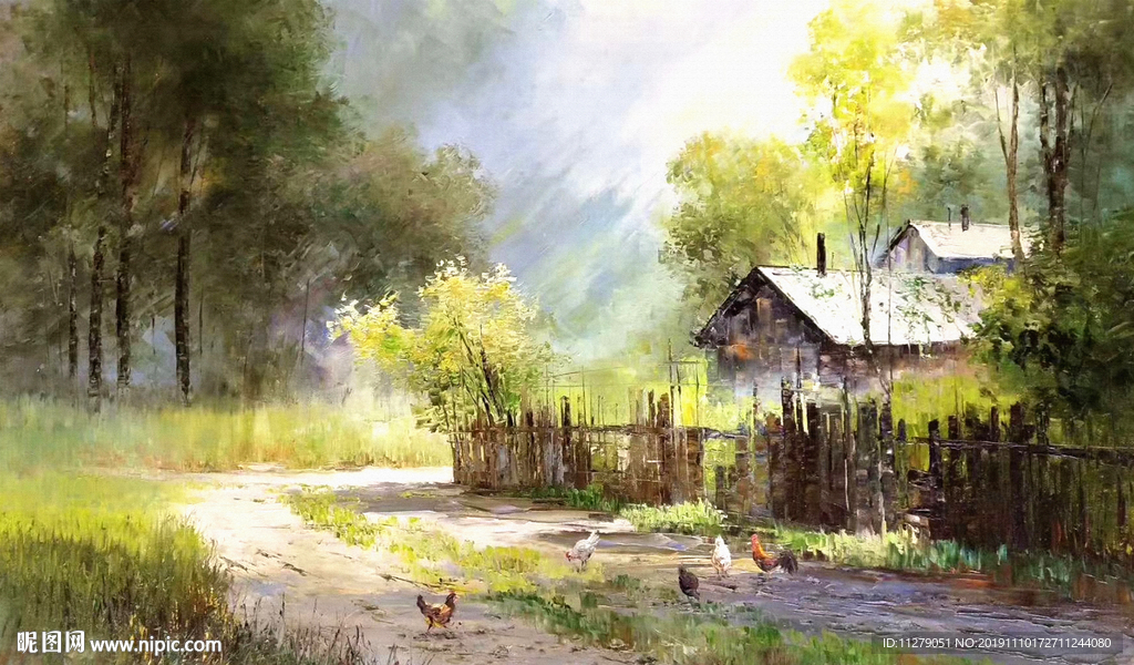 田园山水油画装饰画