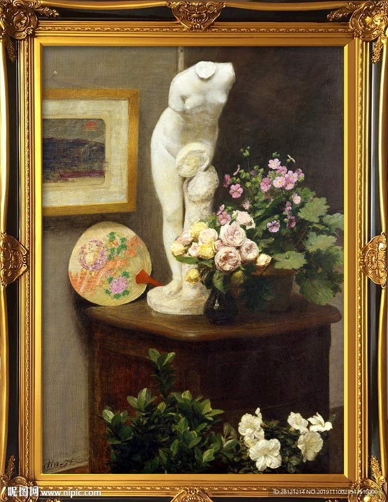 高清油画花卉装饰画