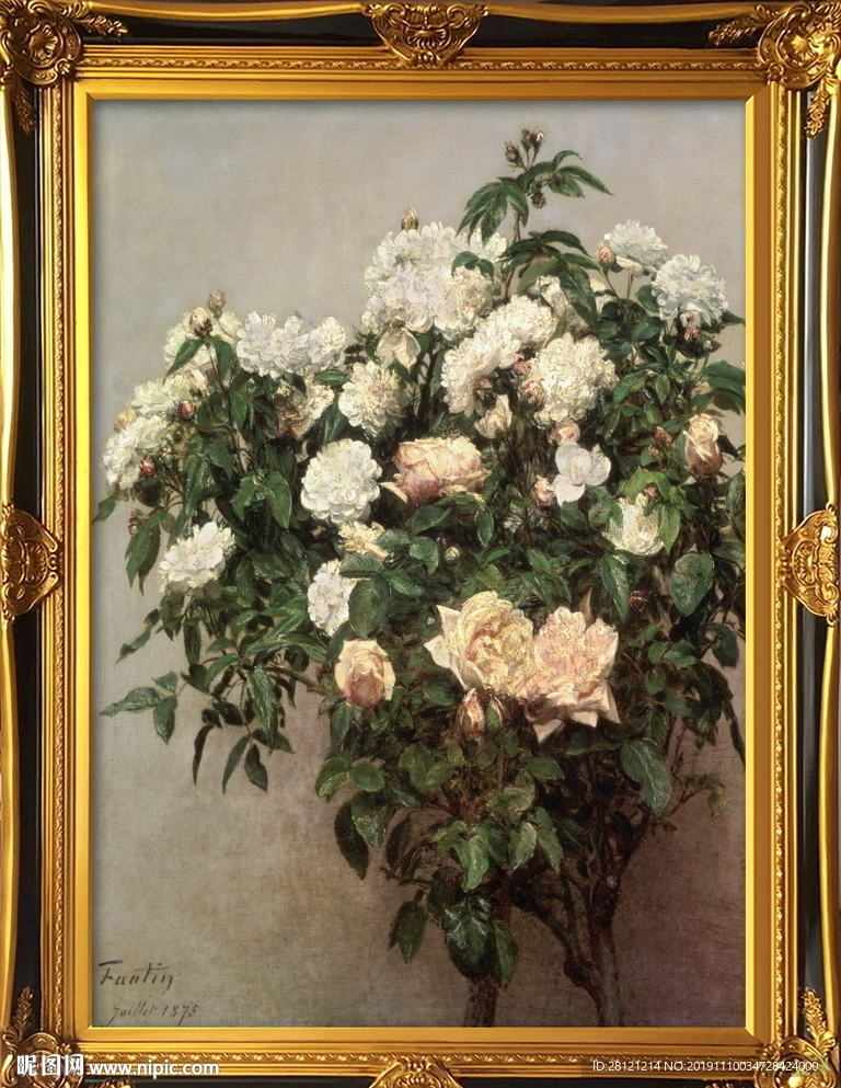 高清油画花卉装饰画
