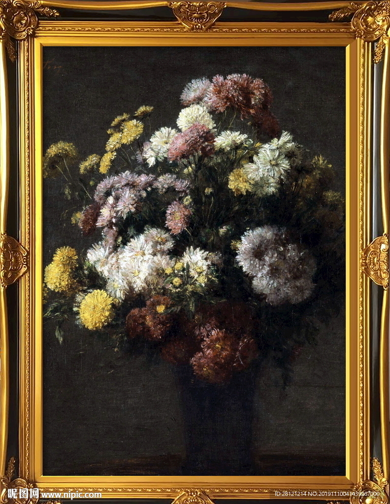 高清油画花卉装饰画