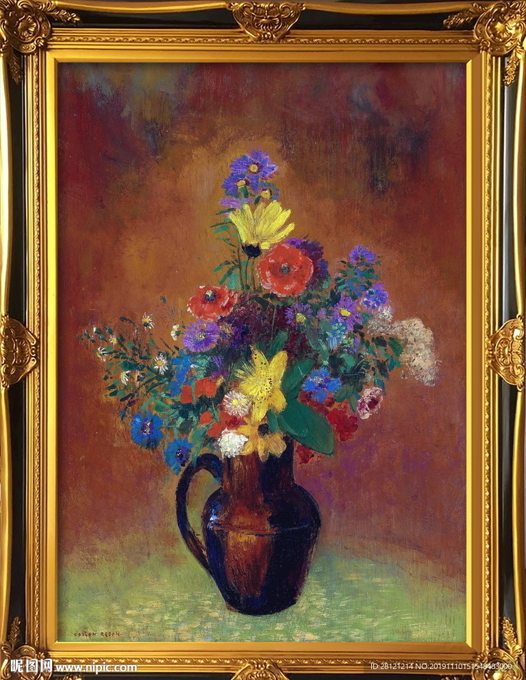 高清油画花卉装饰画