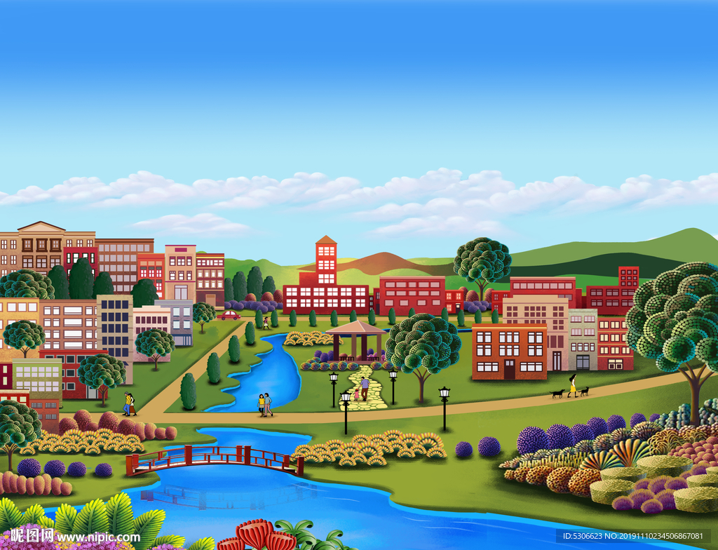 地产商业插画分层