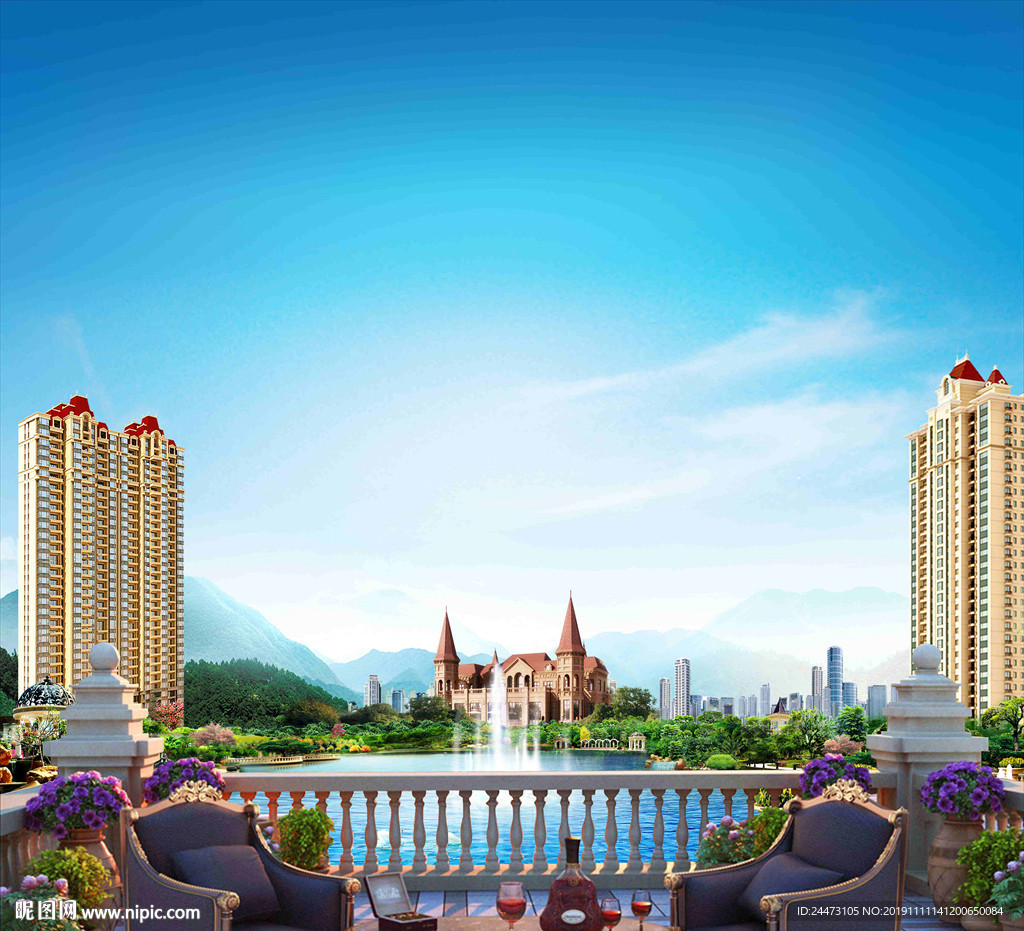 园林 湖景 恒大