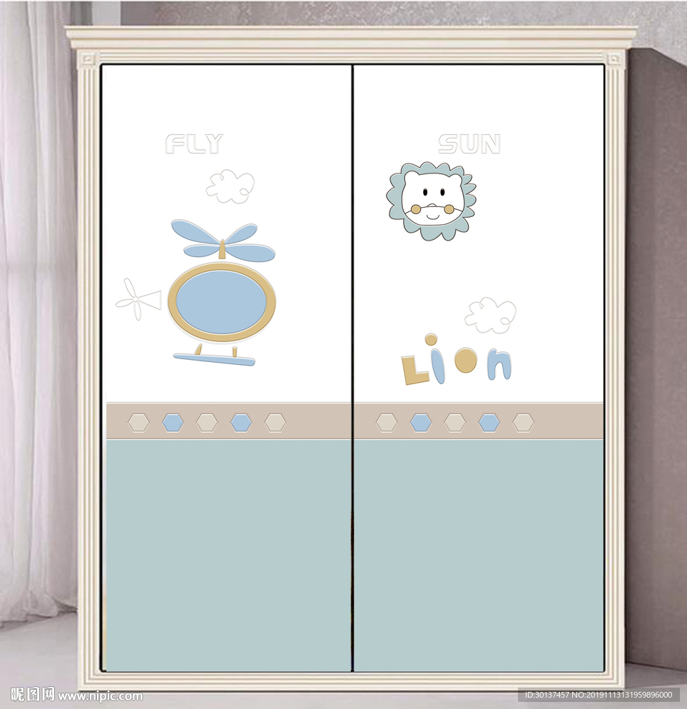 儿童房移门图案