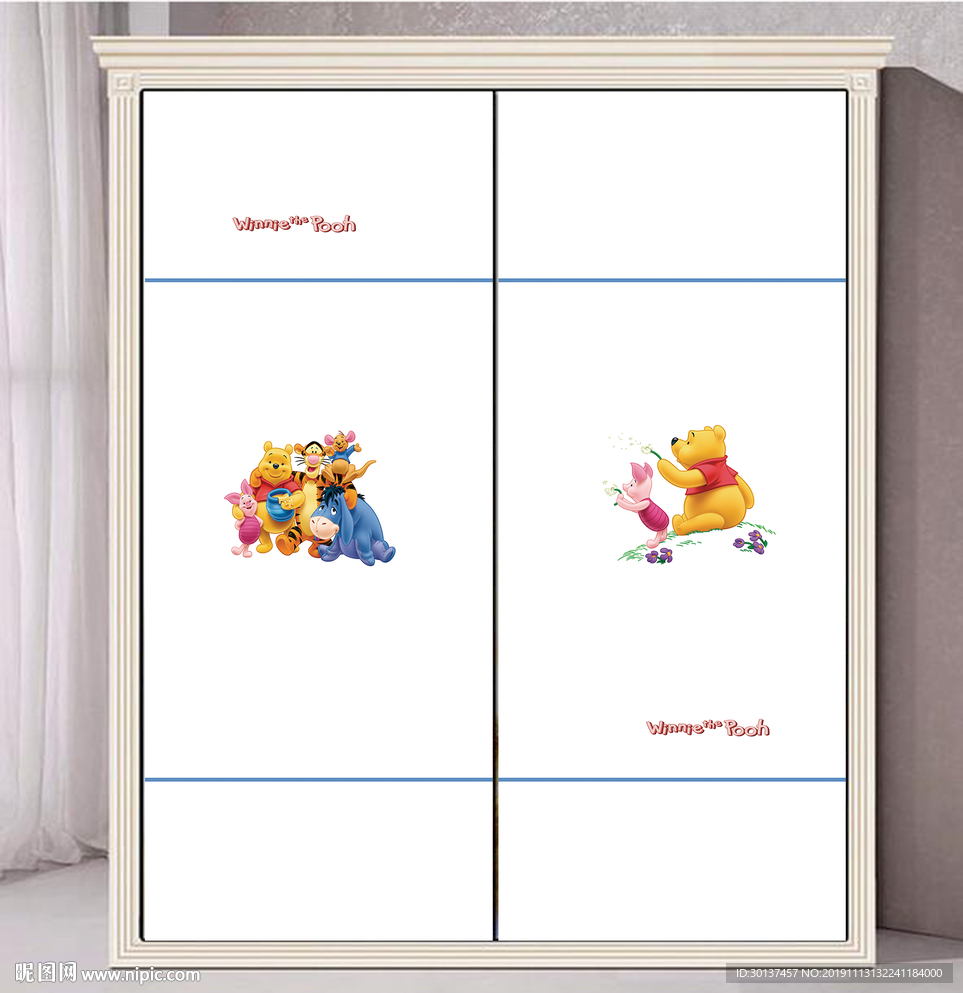 简约小熊移门图案