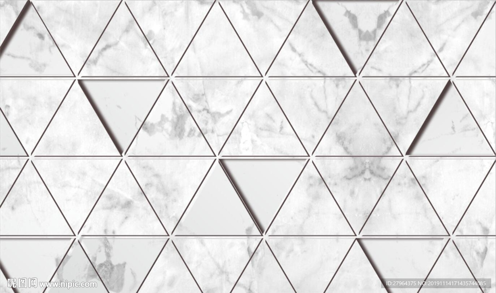 大理石3d立体三角形电视背景墙