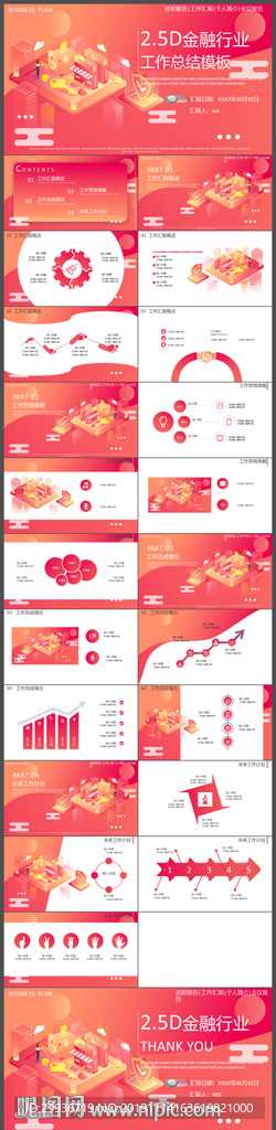 金融行业工作总结PPT模板