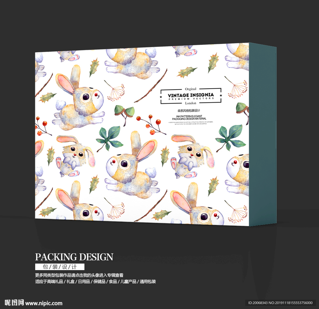 可爱小兔动漫产品玩具包装盒设计