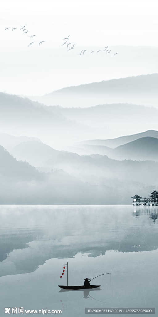 奢华山水画新玄关 TIF分层