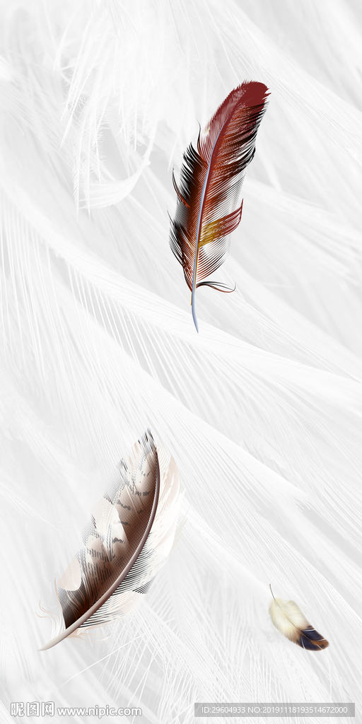 北欧羽毛高清画 TIF分层