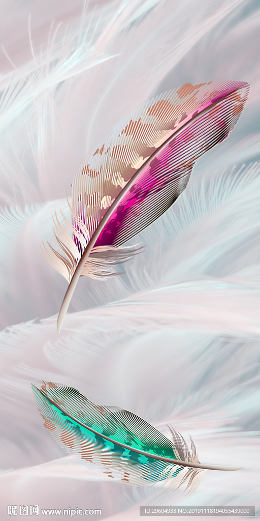 简约羽毛高清画 TIF分层