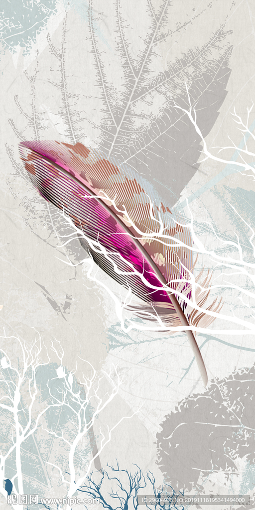 羽毛 玄关高清画 TIF分层