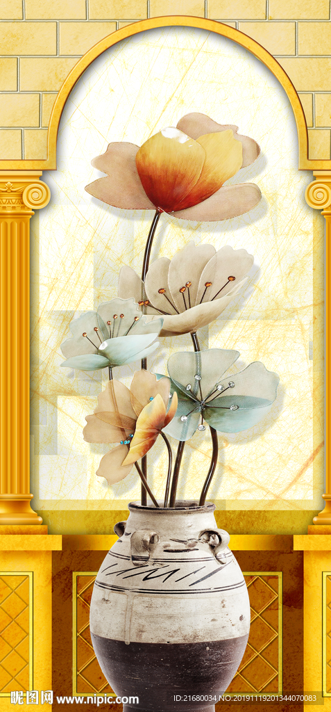 欧式花瓶郁金香