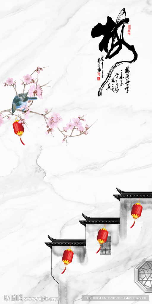 江南过道玄关画 tif分层