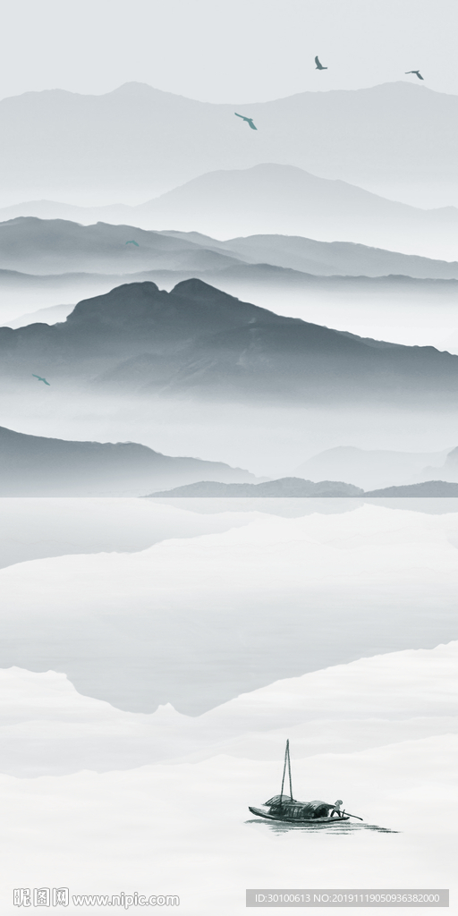 手绘 高档玄关画 tif分层