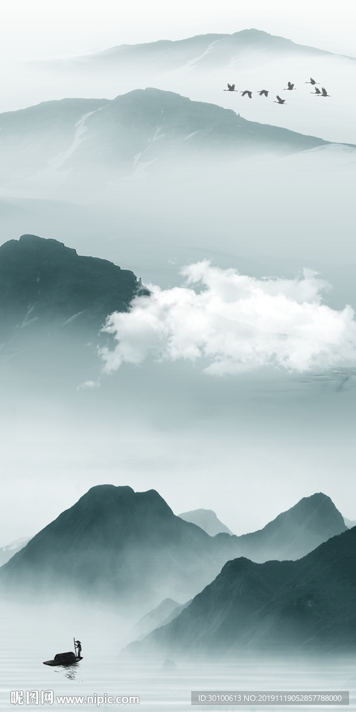 中国风高档玄关画 tif分层