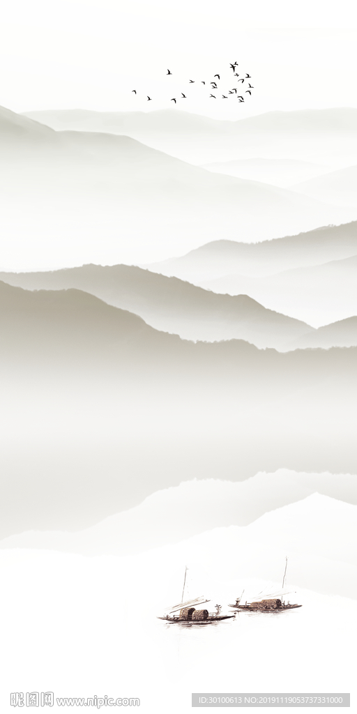 手绘高档玄关画 tif分层