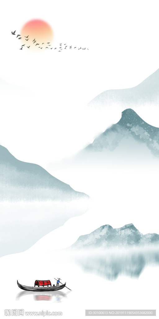 中式 高档玄关画 tif分层