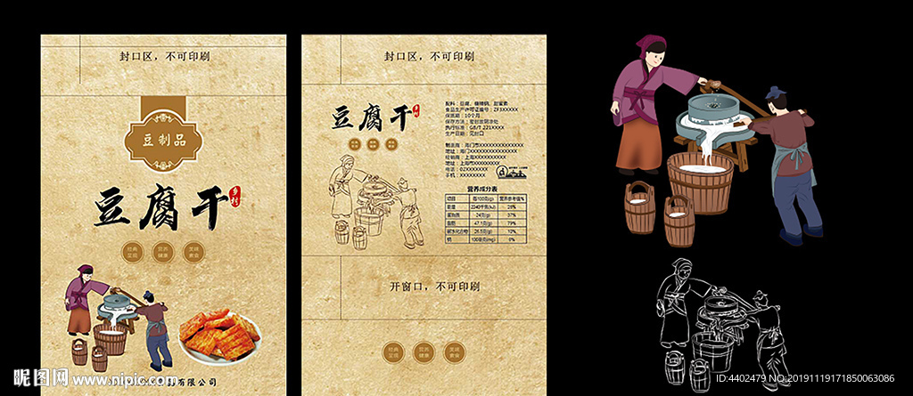 豆腐干包装平面图