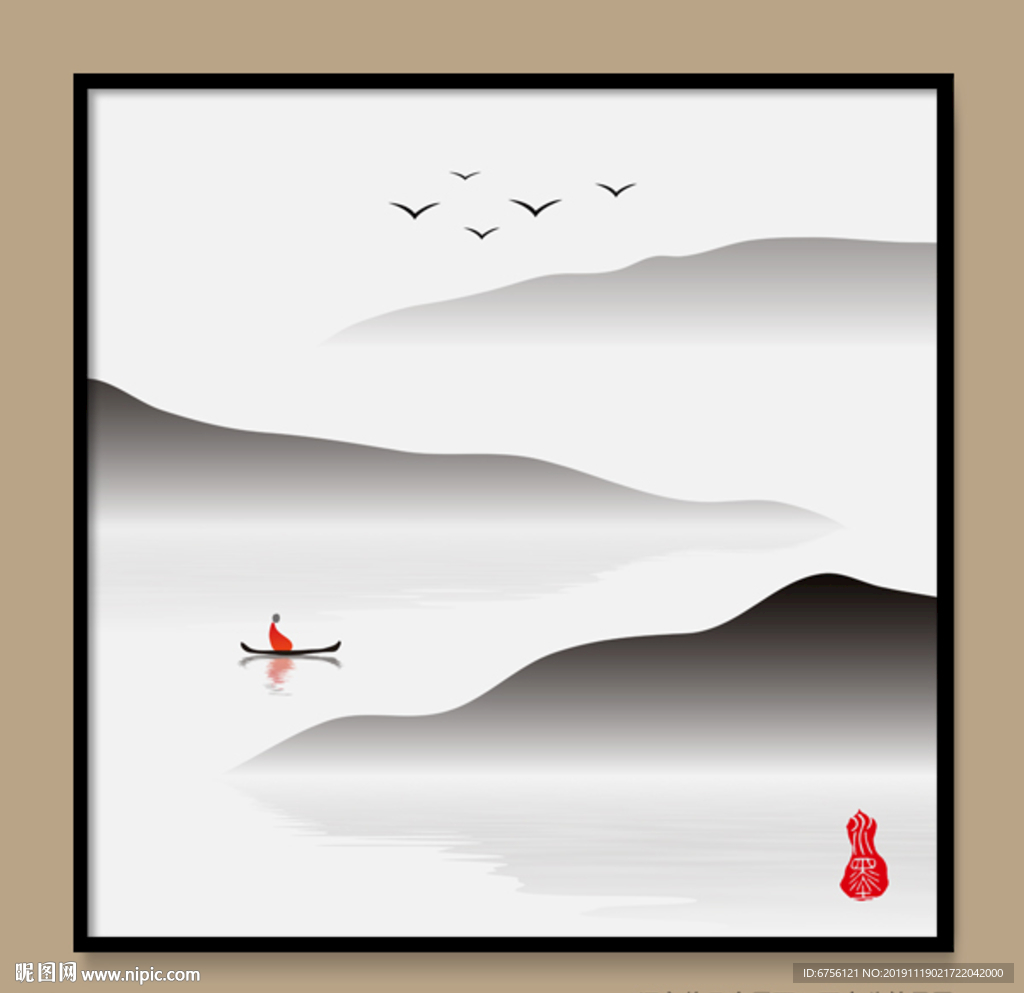 唯美意境水墨画