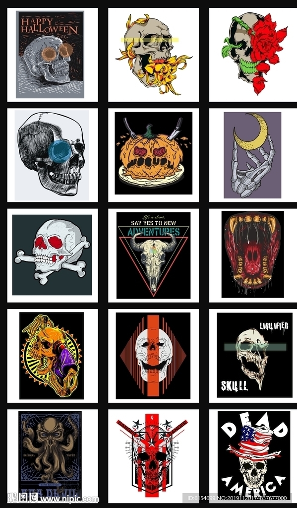 创意抽象骷髅头