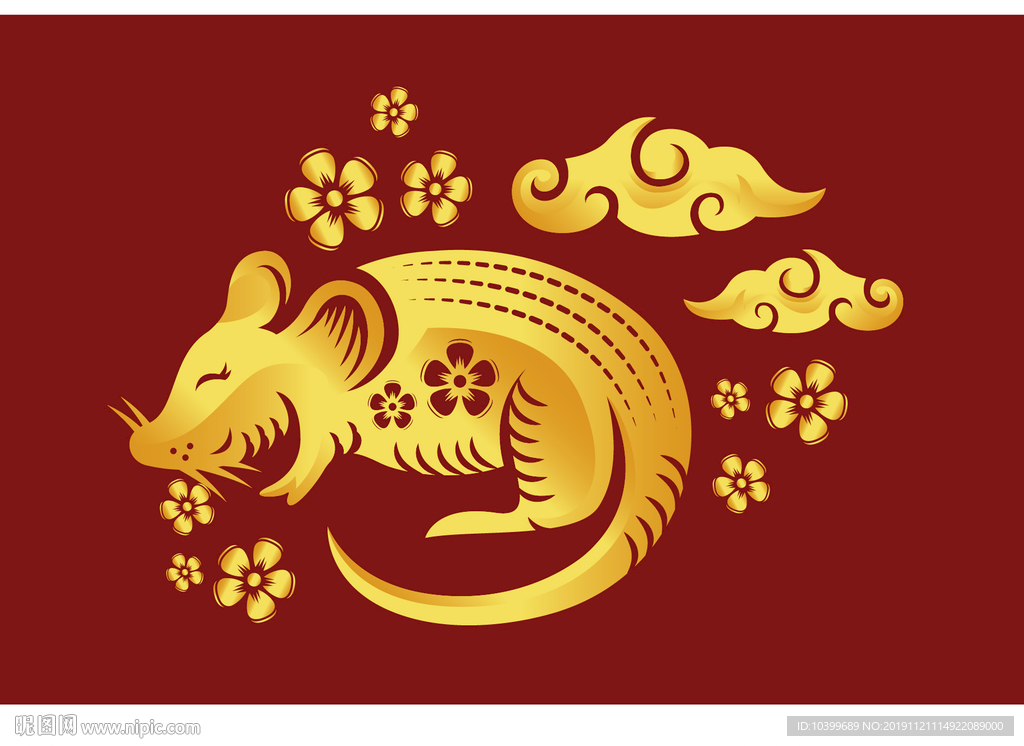 新年快乐鼠年大吉矢量素材元素