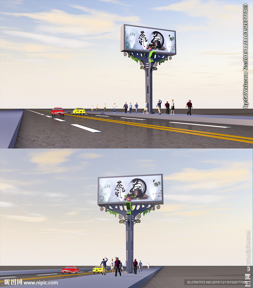 单立柱广告牌柱体设计