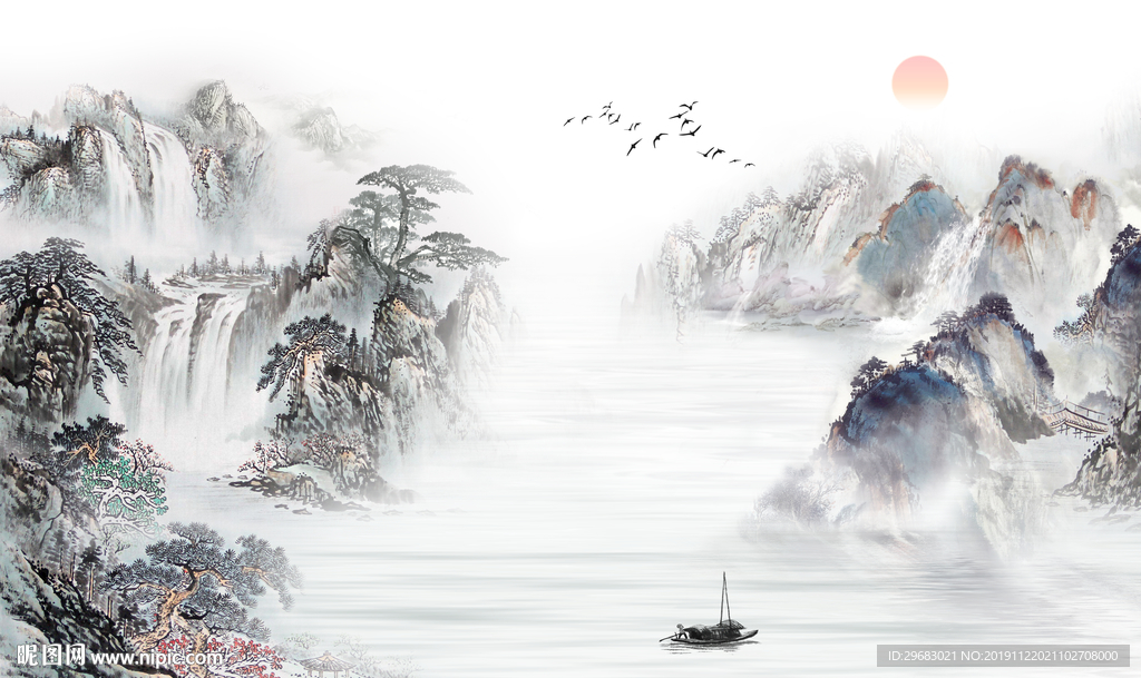 极品新意境山水画 TIF分层