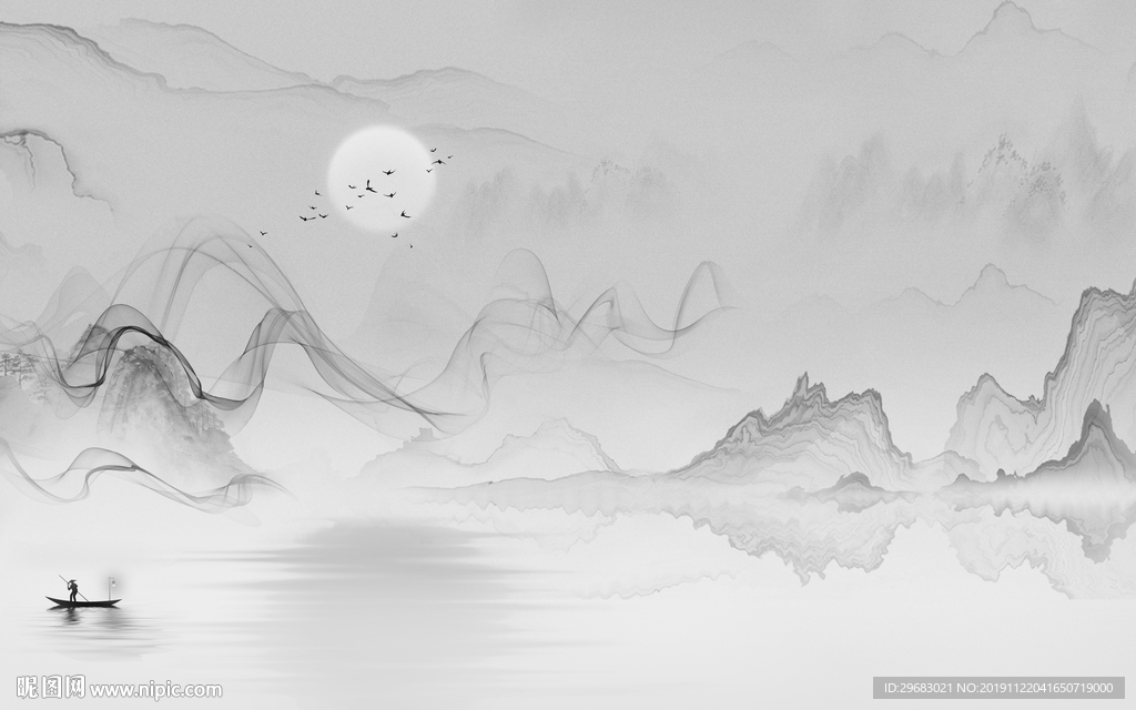 高清 新意境山水画 TIF分层