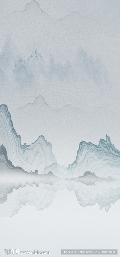 意境中式山水画 TIF分层