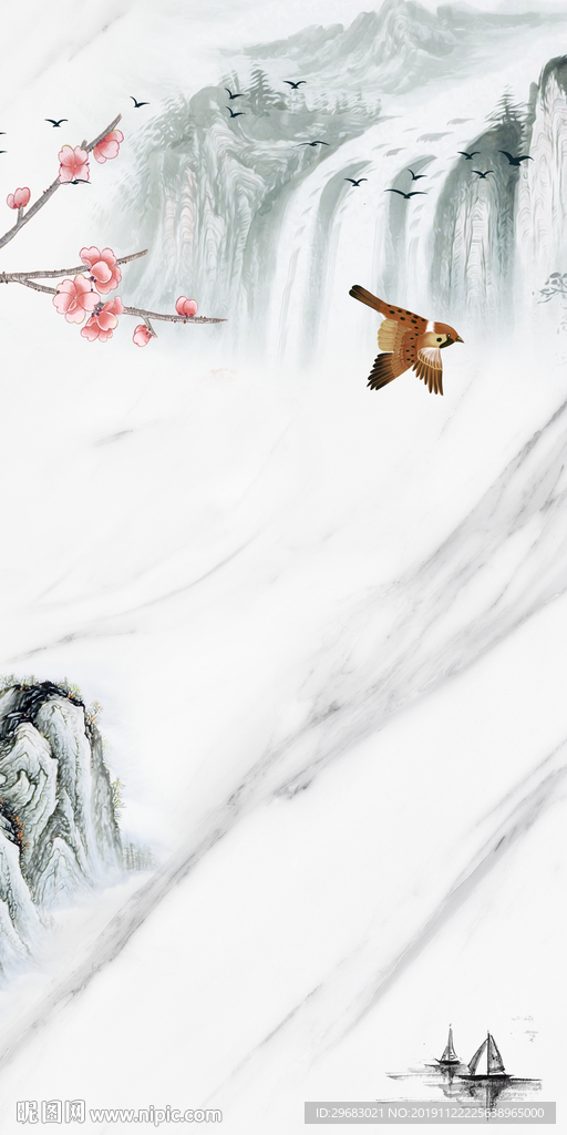 奢华爆款山水画 TIF分层