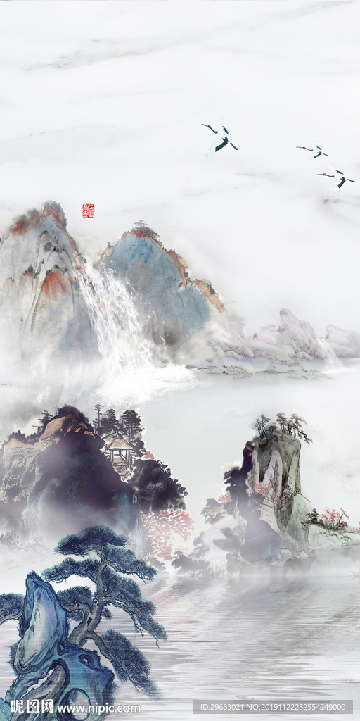 新品爆款山水画 TIF分层