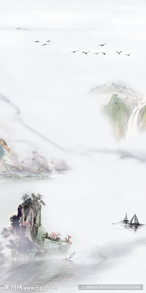 新中式爆款山水画 TIF分层