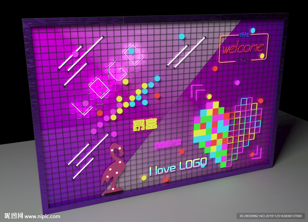 潮流霓虹灯美陈