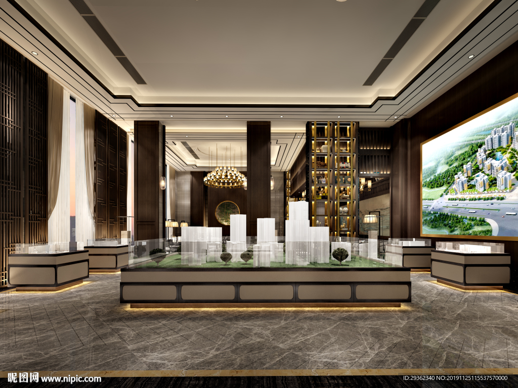 售楼沙盆去设计效果图