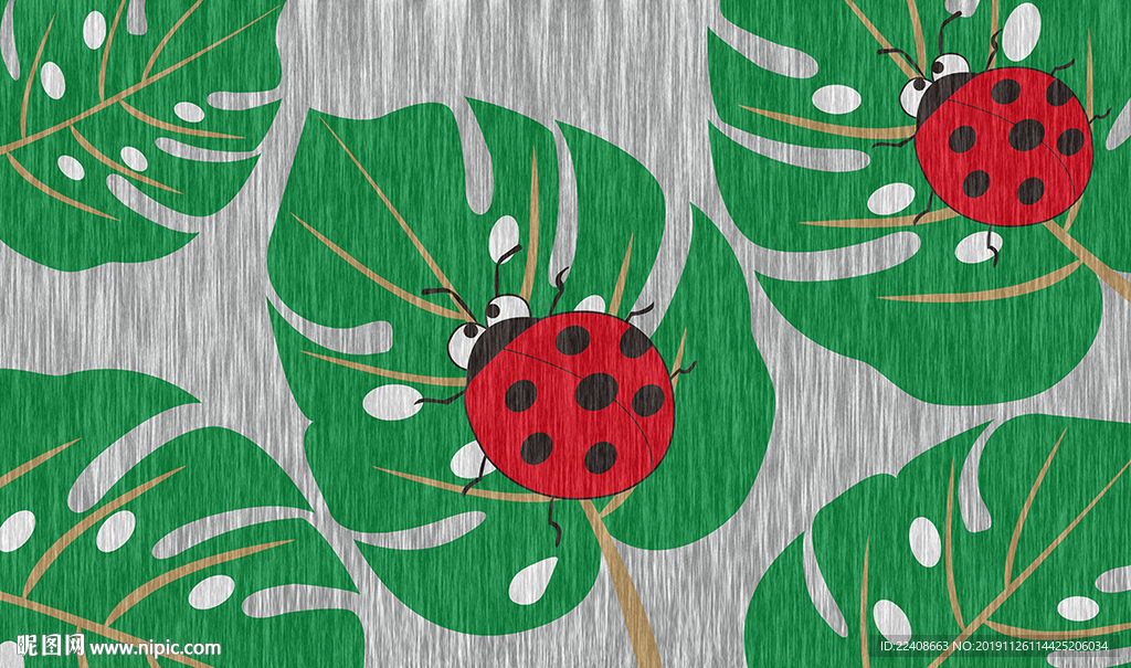 可爱叶与瓢虫地毯地垫