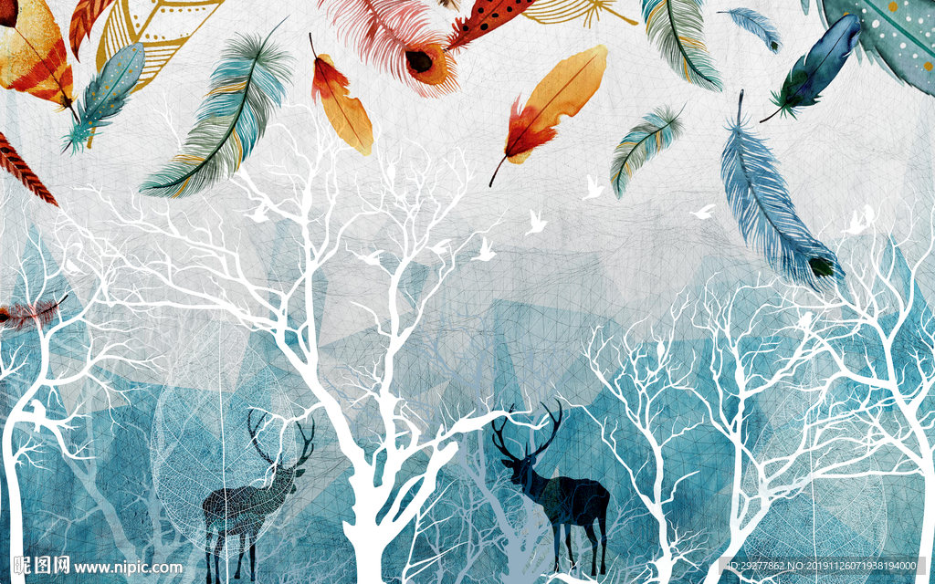 欧式 小清新装饰画 TIF分层