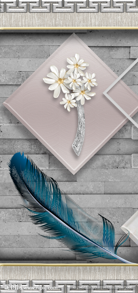 高档 玄关简约挂画 TIF分层