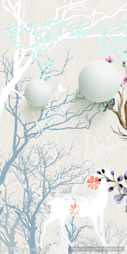 欧式玄关装饰画 TIF分层