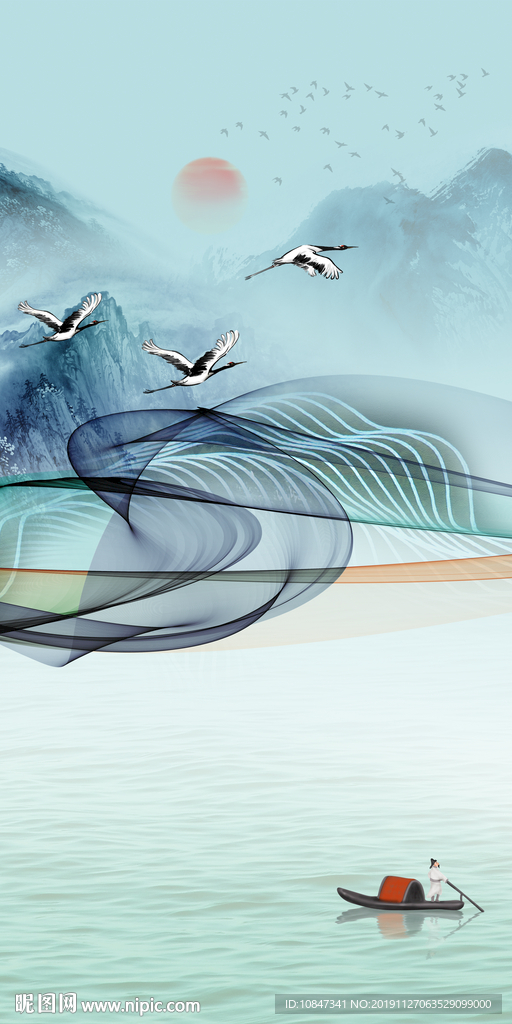 新品 山水玄关风景 TIF分层