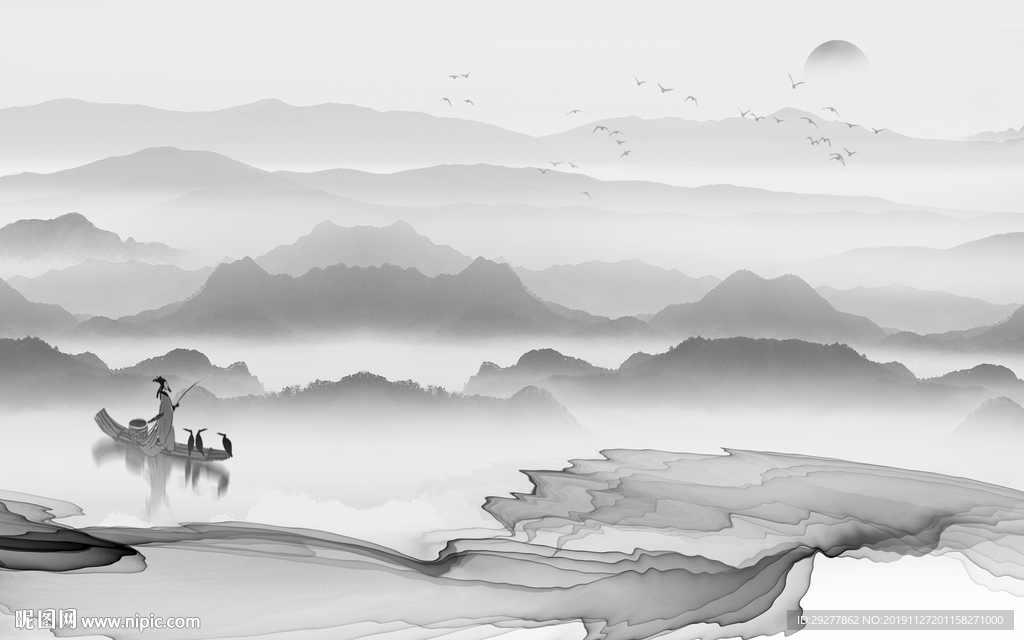 极品风景山水框画 TIF分层