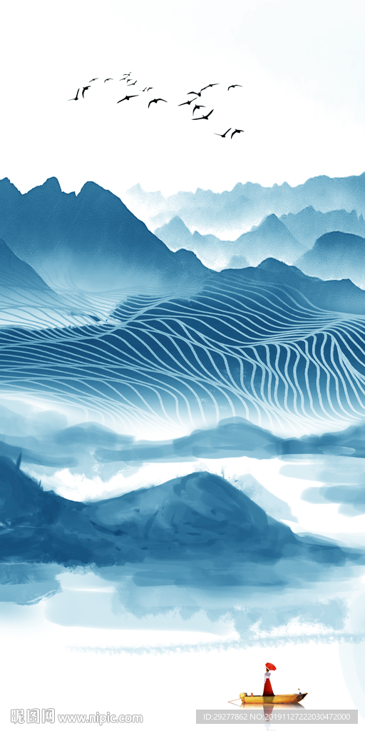 高档 玄关中式挂画 TIF分层