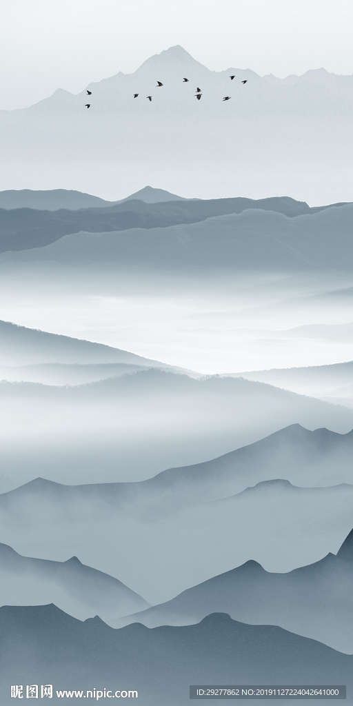 简约玄关新中式画 TIF分层